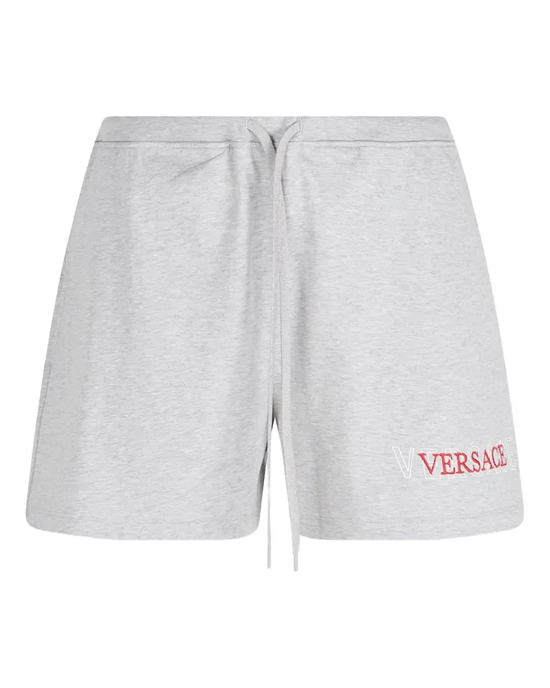 Versace Joggingshorts mit Logo-Stickerei - Grau Grau