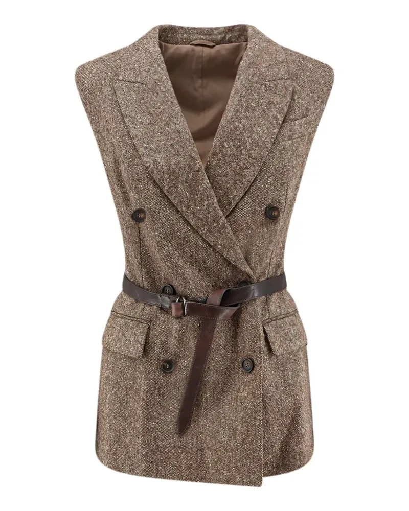 Brunello Cucinelli belted double-breasted waistcoat - Braun Braun