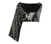 Asymmetrisches Paillettentop - Silber