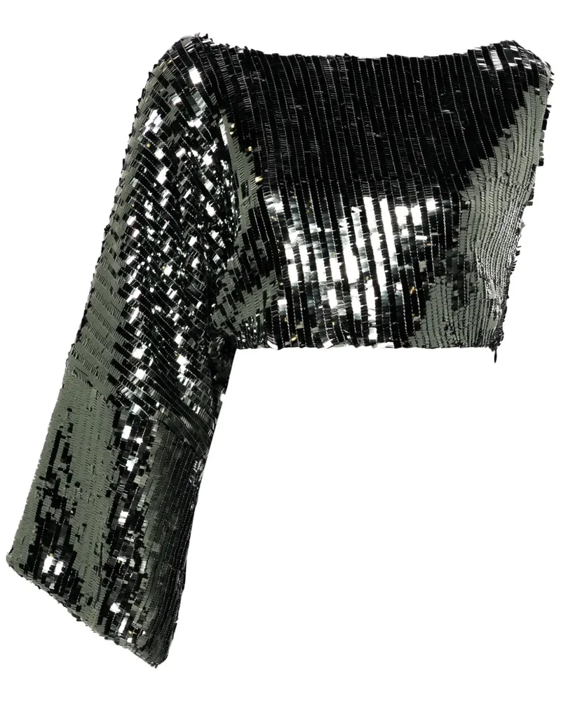 Taller Marmo Asymmetrisches Paillettentop - Silber Silber