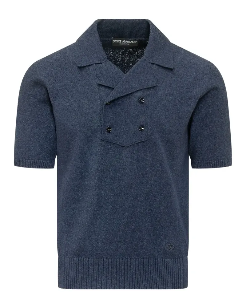Dolce & Gabbana Doppelreihiges Poloshirt - Blau Blau