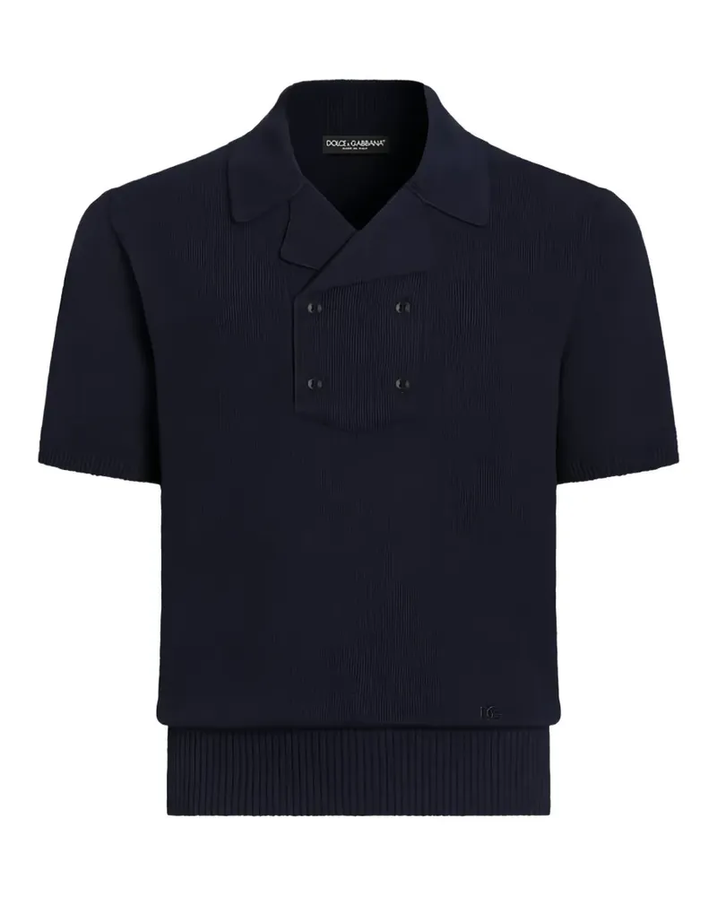 Dolce & Gabbana Doppelreihiges Poloshirt - Blau Blau