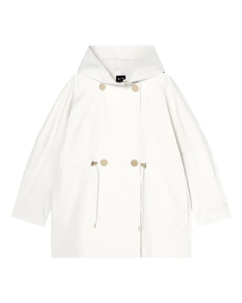 Armani Exchange double-breasted hooded parka - Weiß Weiß