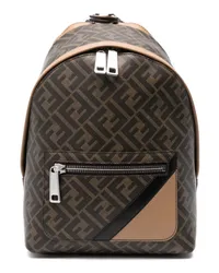 Fendi Kleiner  Diagonal Rucksack Braun