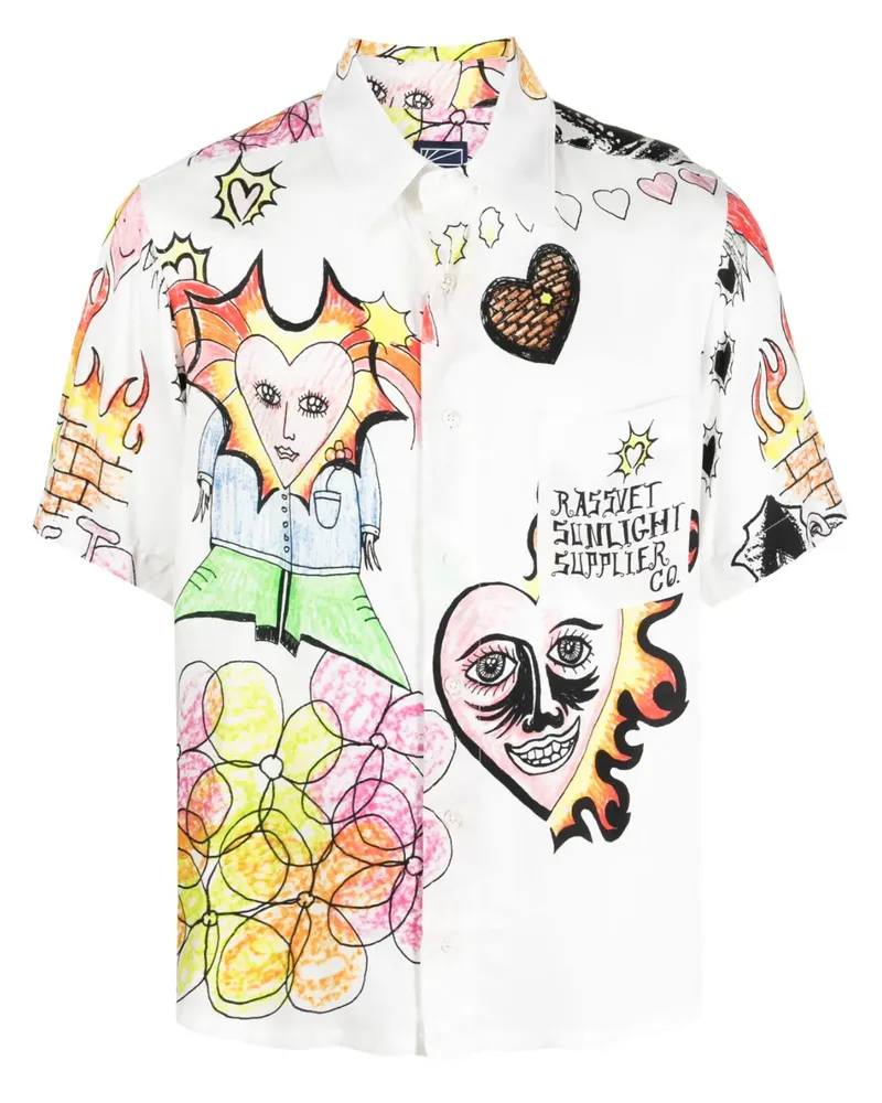 PACCBET RASSVET Hemd mit Print - Weiß Weiß