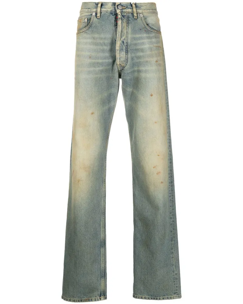 Maison Margiela Gerade Jeans mit Stone-Wash-Effekt Blau