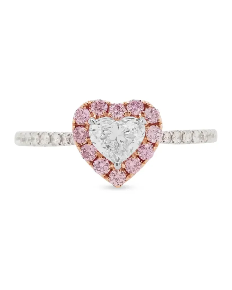 HYT Jewelry 18kt Weißgoldring mit Diamanten - Rosa Rosa
