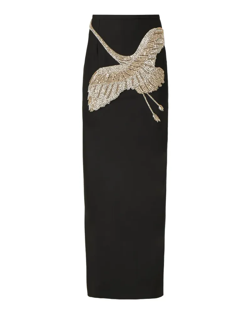 COSTARELLOS Nirvelli Maxirock mit Kristallen - Schwarz Schwarz