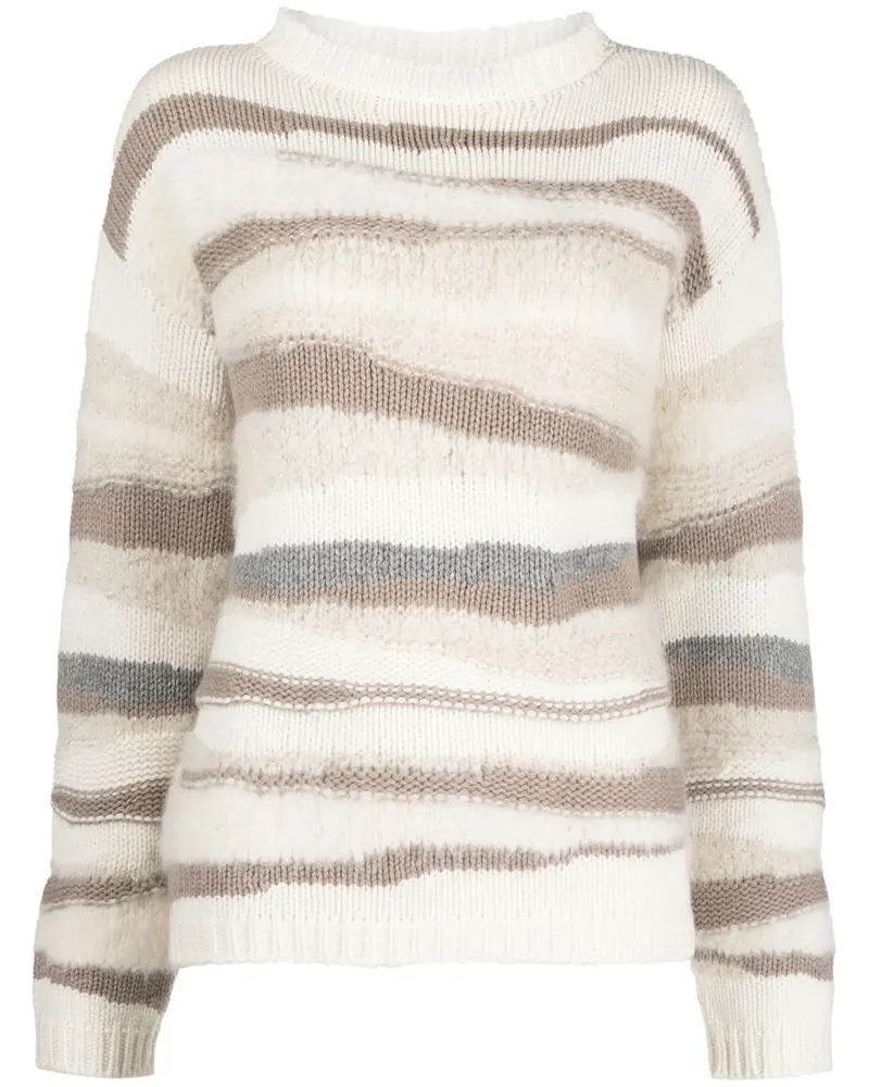 Fabiana Filippi Gestreifter Pullover - Weiß Weiß