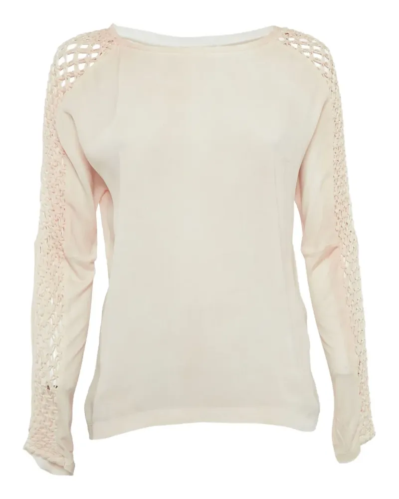 Maje Pullover mit Makramee-Ärmeln - Nude Nude