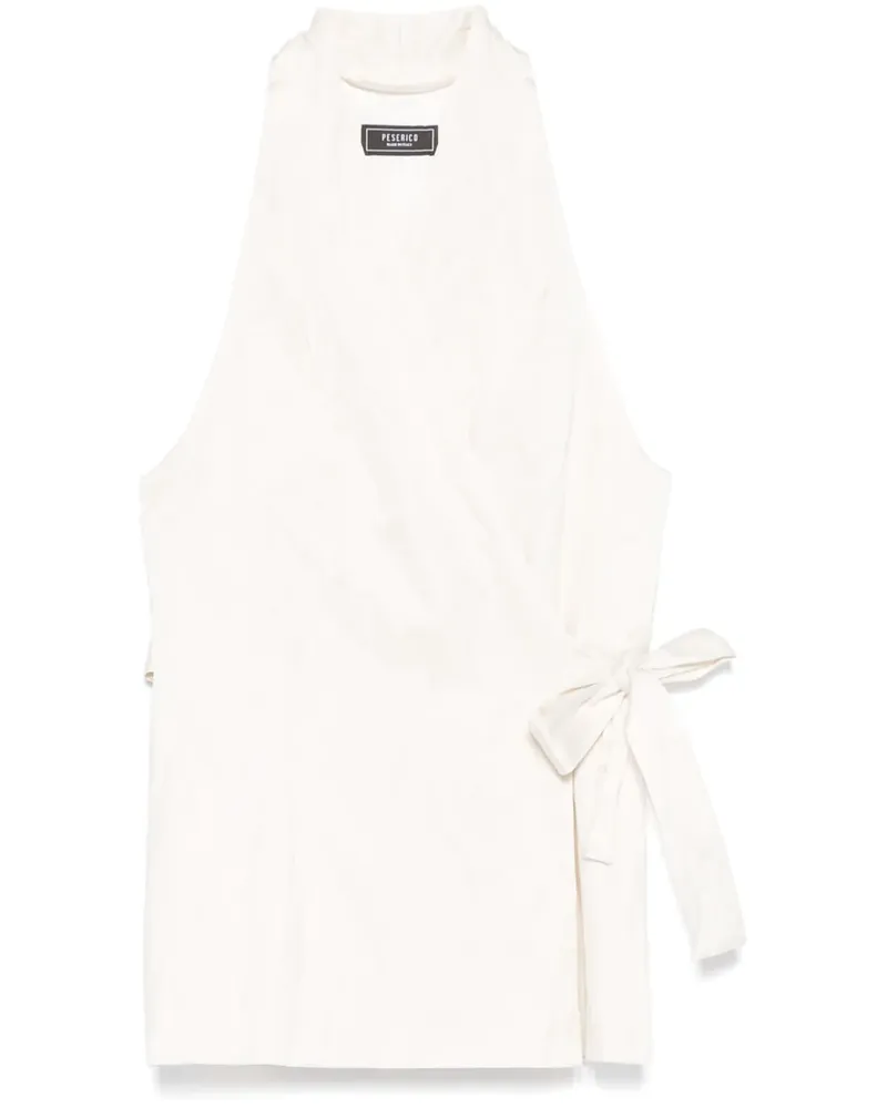 Peserico Satin-Weste mit Knitteroptik - Weiß Weiß