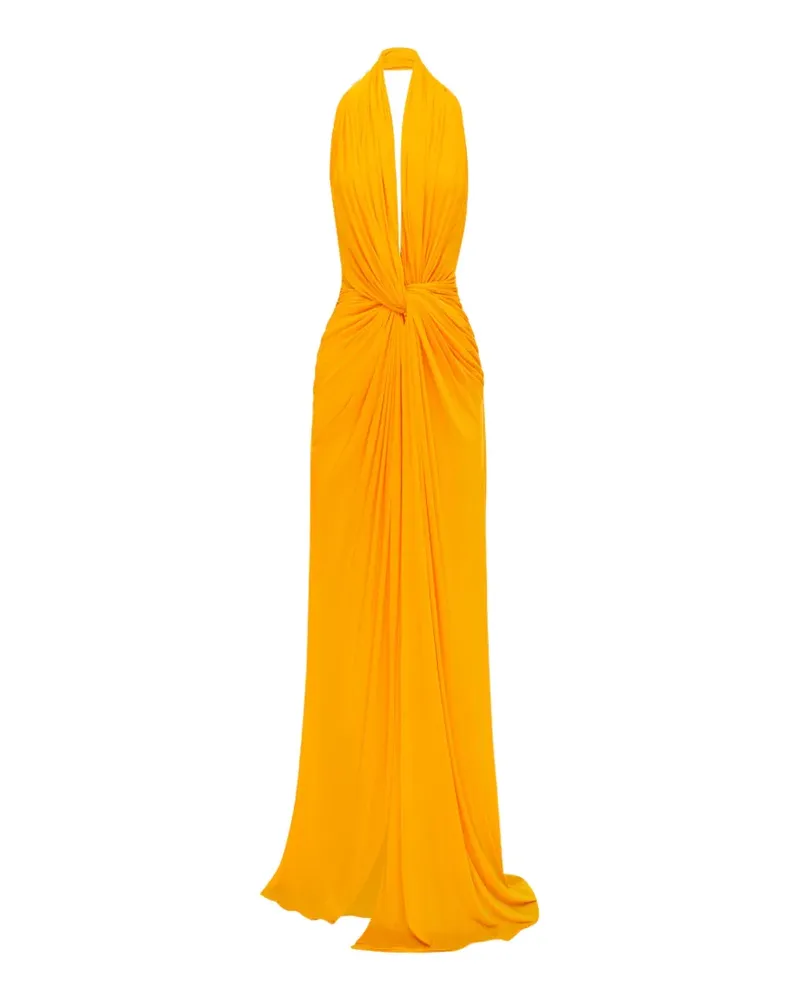 Alex Perry Neckholder-Maxikleid mit verdrehtem Detail - Orange Orange