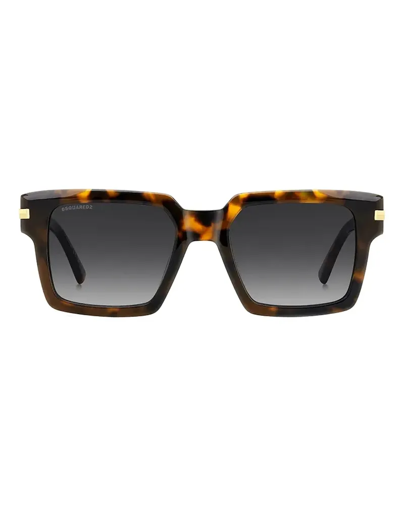 Dsquared2 Eckige Sonnenbrille in Schildpattoptik - Braun Braun