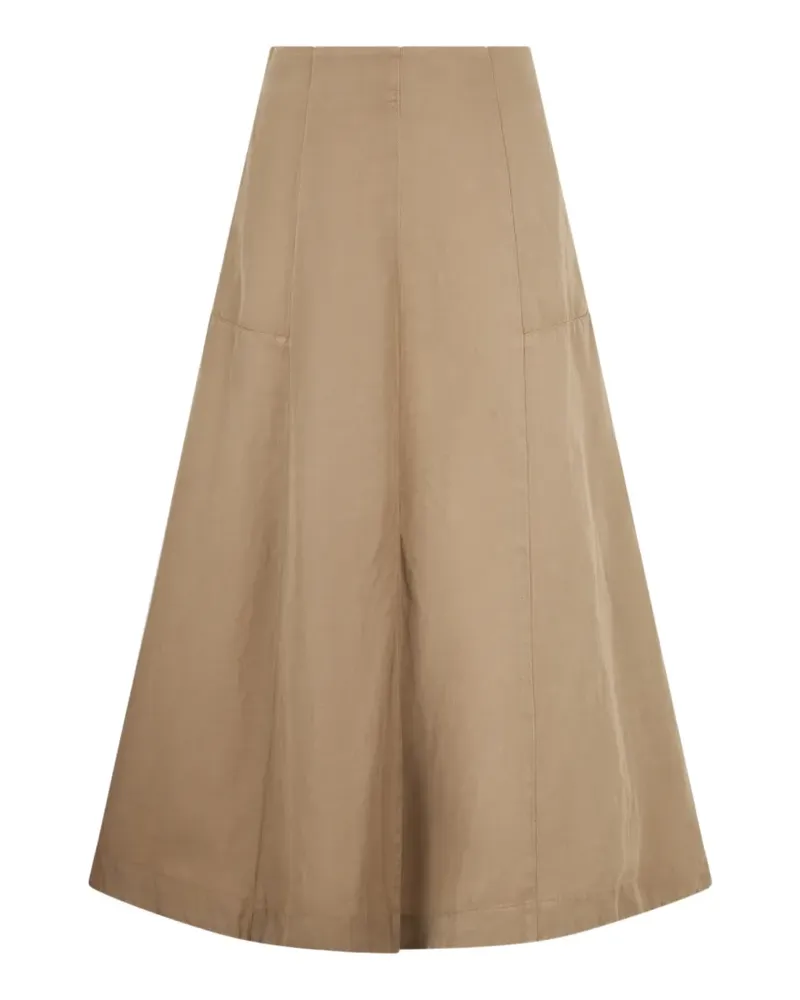 120% Lino panelled midi skirt - Nude Nude
