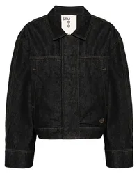 STUDIO TOMBOY Jeansjacke mit verdecktem Verschluss Schwarz