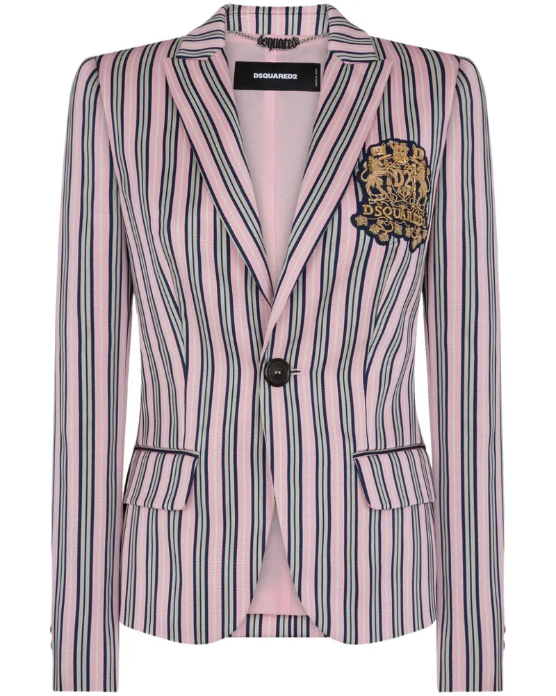 Dsquared2 Blazer mit Logo-Patch - Rosa Rosa