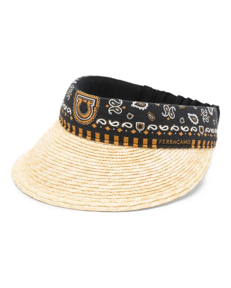 Ferragamo Gancini printed-panel visor - Nude Nude