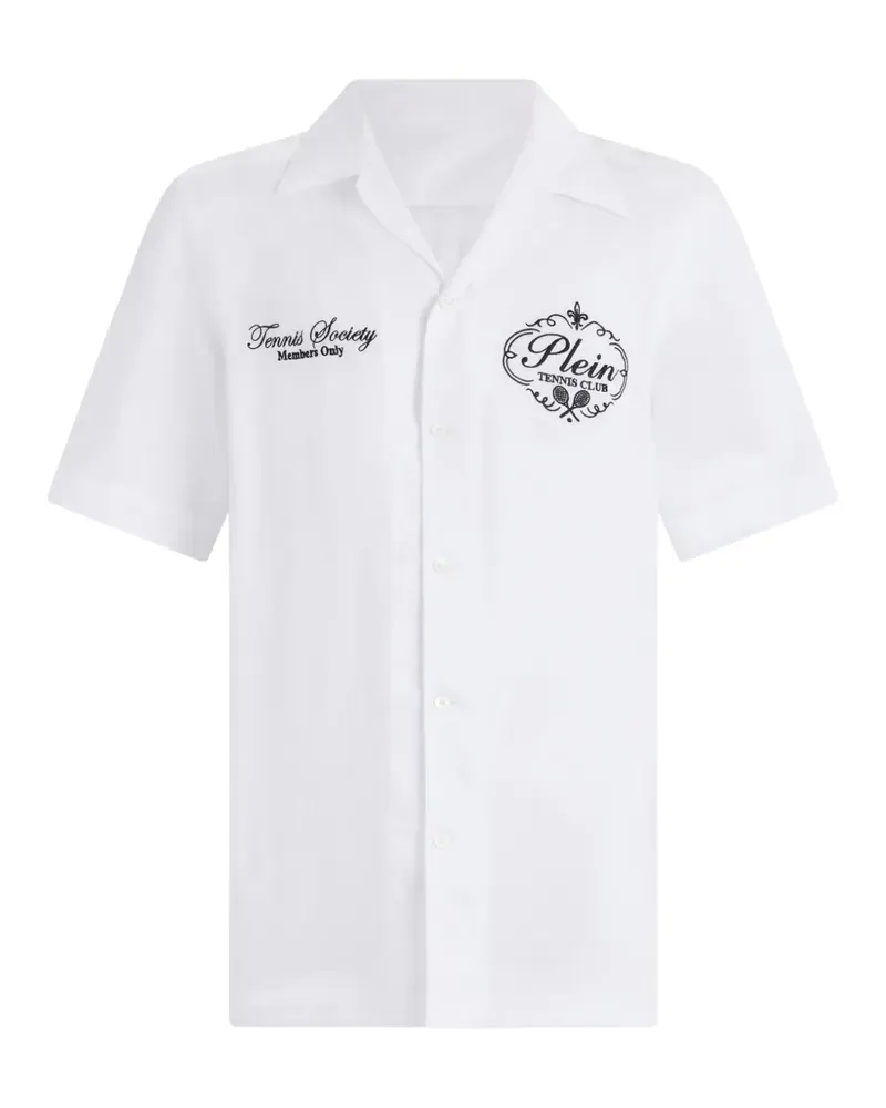 Philipp Plein Bowlinghemd mit Tennis-Print - Weiß Weiß