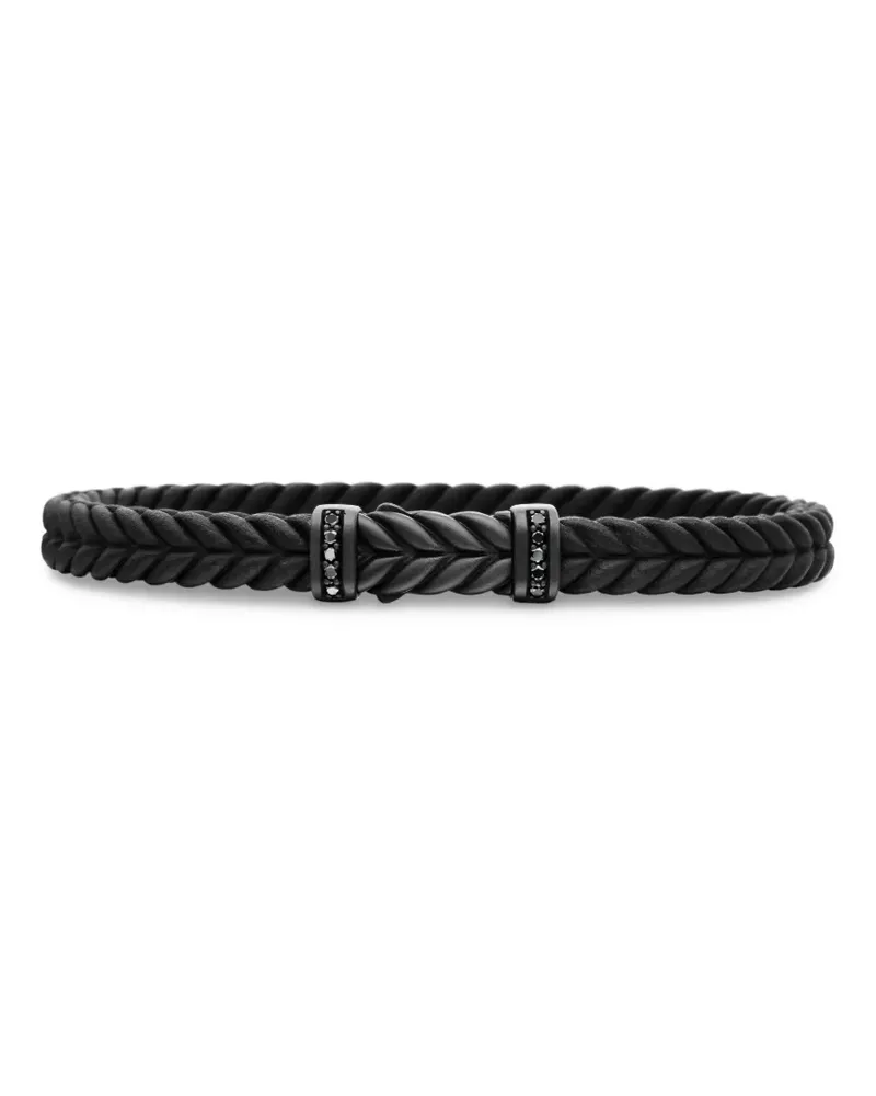 David Yurman Geflochtenes Chevron Armband - Schwarz Schwarz