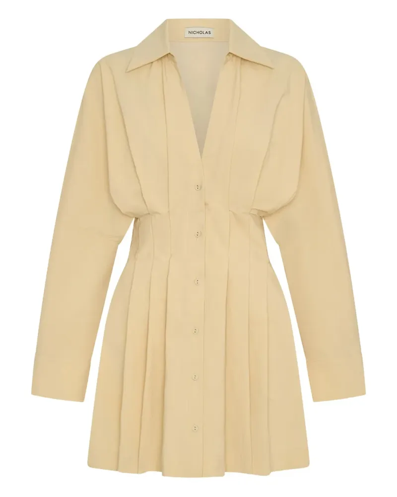 NICHOLAS Fabienne Hemdkleid mit Falten - Nude Nude