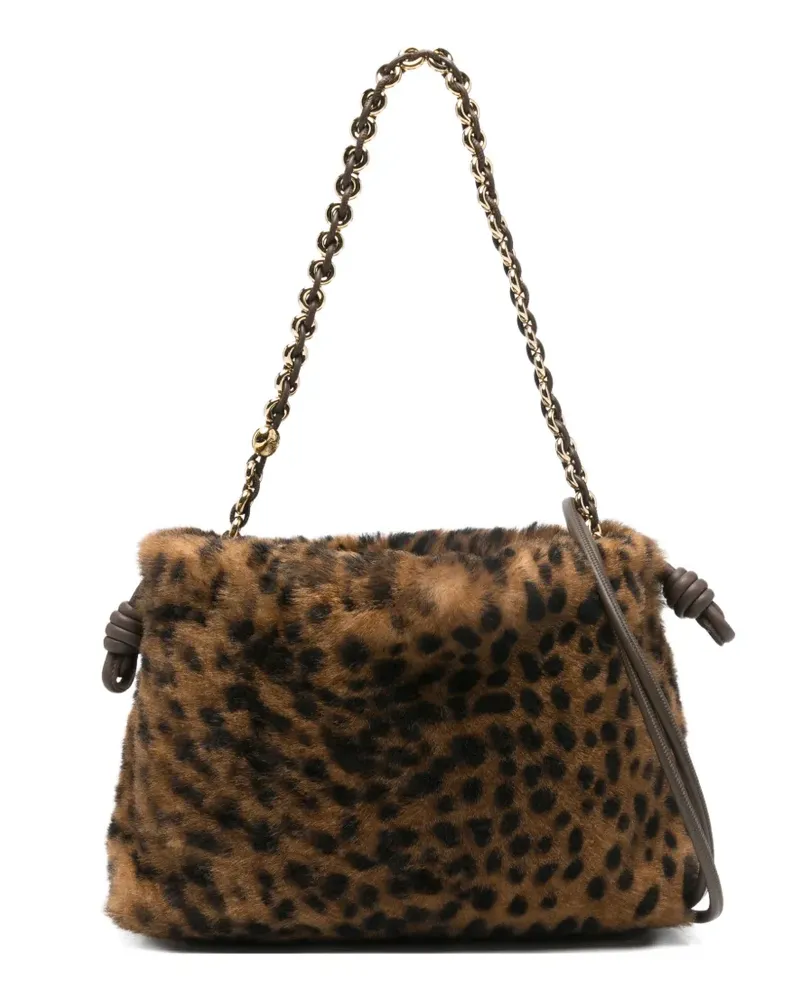 Loewe Clutch mit Leopardenmuster - Braun Braun
