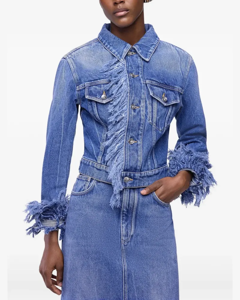 Paco Rabanne Bikerjacke mit Fransen - Blau Blau