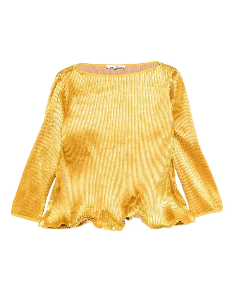 Melitta Baumeister metallic plissé top - Gelb Gelb