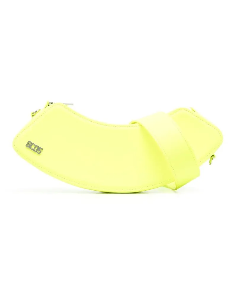 GCDS Mittelgroße Comma Schultertasche - Gelb Gelb