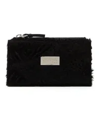 Maison Margiela Portemonnaie aus Faux Fur Schwarz