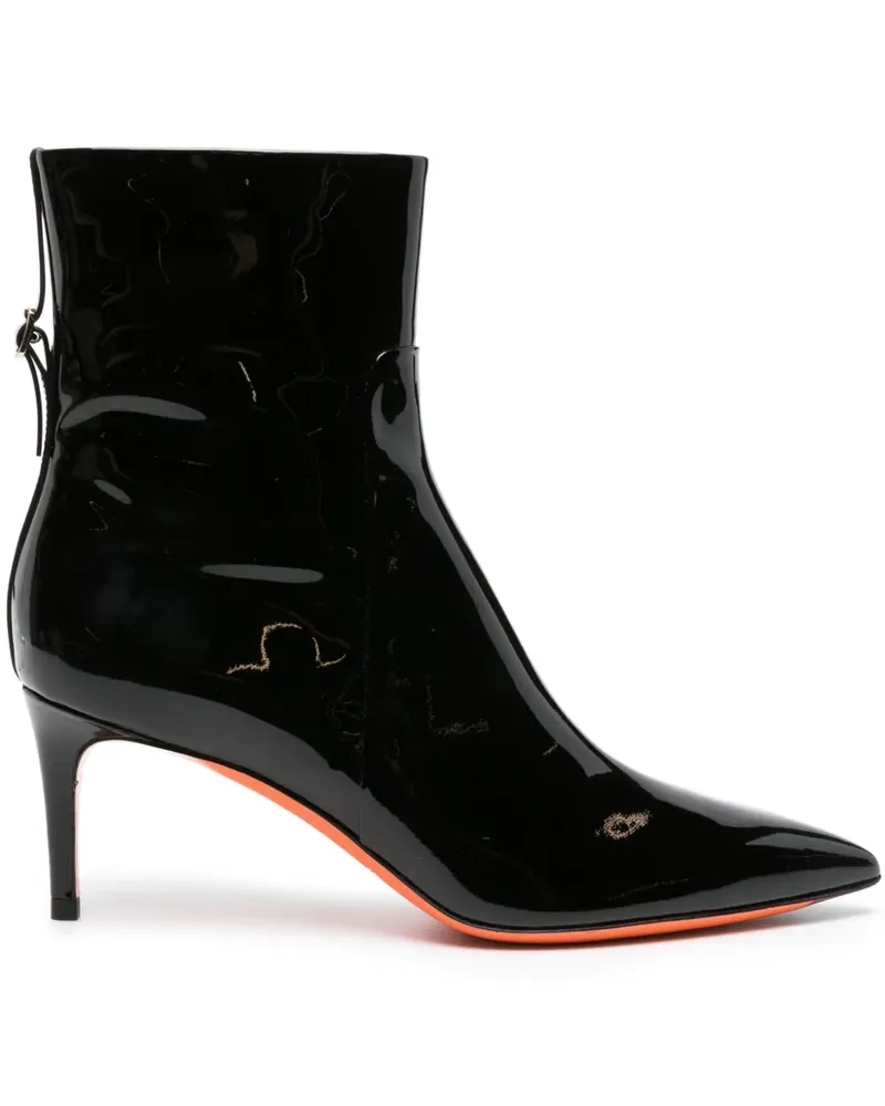 Santoni Stiefeletten aus Lackleder 65mm - Schwarz Schwarz