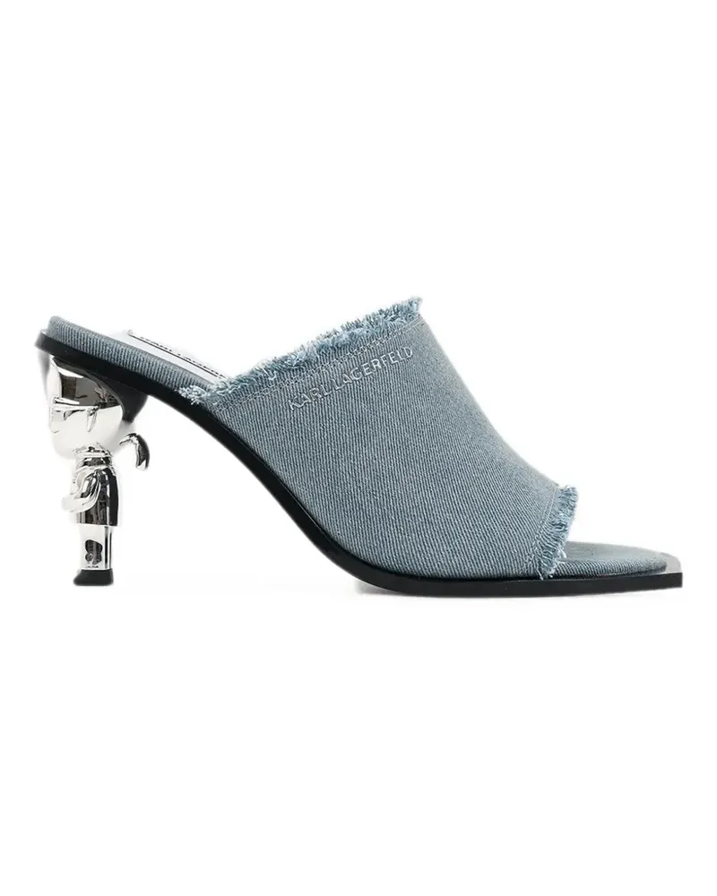 Karl Lagerfeld Ausgefranste Sandalen mit Logo - Blau Blau