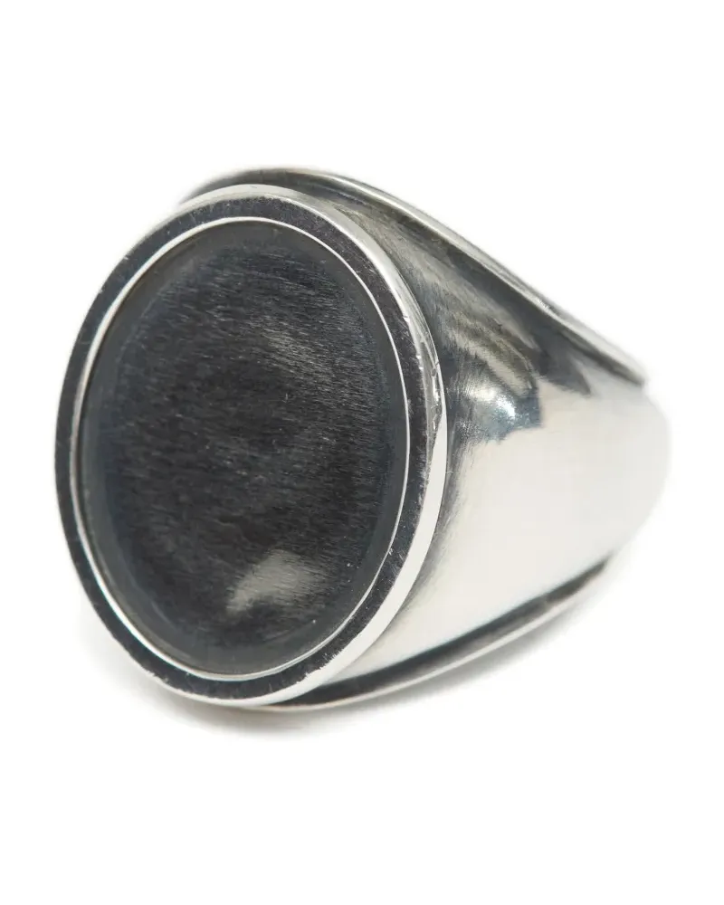 Maison Margiela Minimal Ring mit Logo 4mm - Silber Silber
