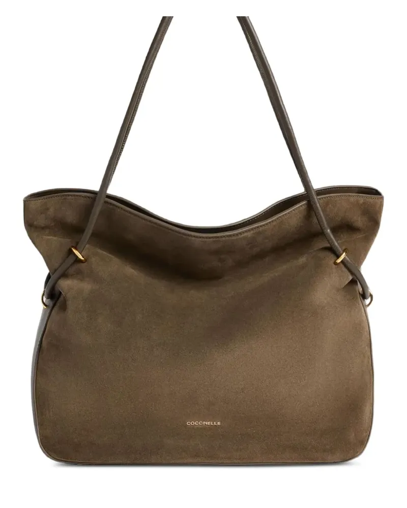 Coccinelle Mittelgroße Lizzie Schultertasche aus Wildleder - Grün Grün