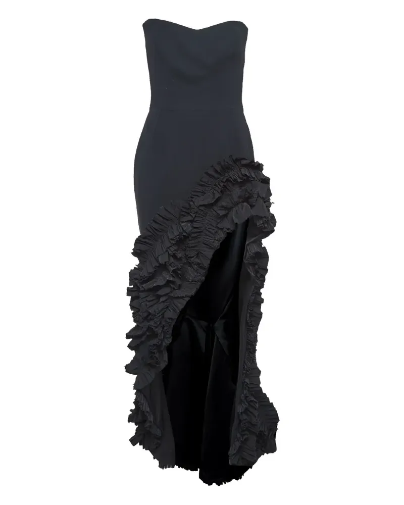 Maticevski Gerüschtes Kleid mit asymmetrischem Saum - Schwarz Schwarz