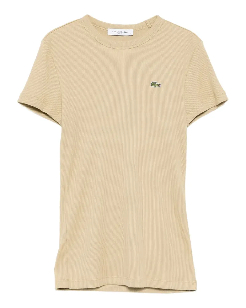 Lacoste T-Shirt mit Logo-Stickerei - Nude Nude