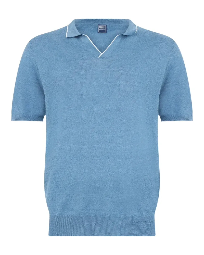 Fedeli contrast-trim T-shirt - Blau Blau