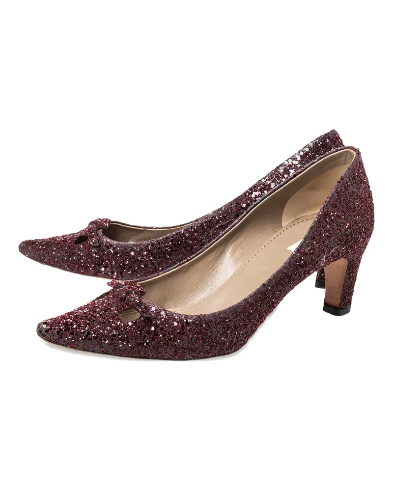 Marc Jacobs bow-detail glitter pumps - Rot Rot