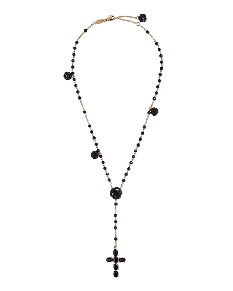 Dolce & Gabbana 18kt Sicily Rosary Gelbgoldhalskette mit Saphir und Jade Gold