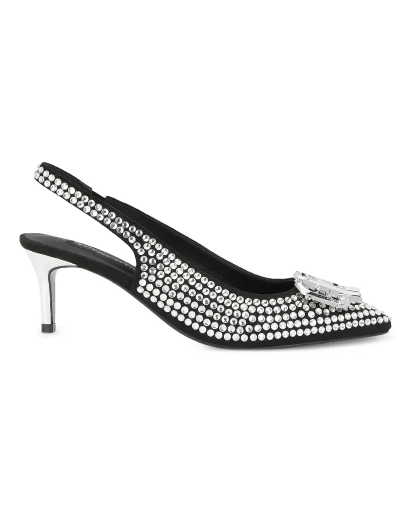 Philipp Plein Slingback-Schuhe aus Wildleder mit Strass - Silber Silber