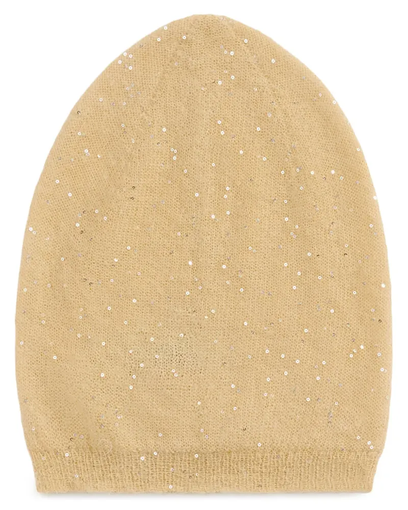 Fabiana Filippi Beanie mit Pailletten - Gelb Gelb