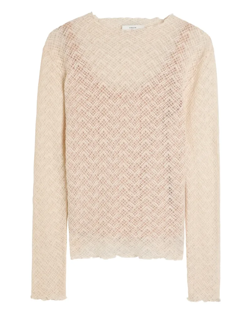 Vince lace long-sleeve top - Nude Nude