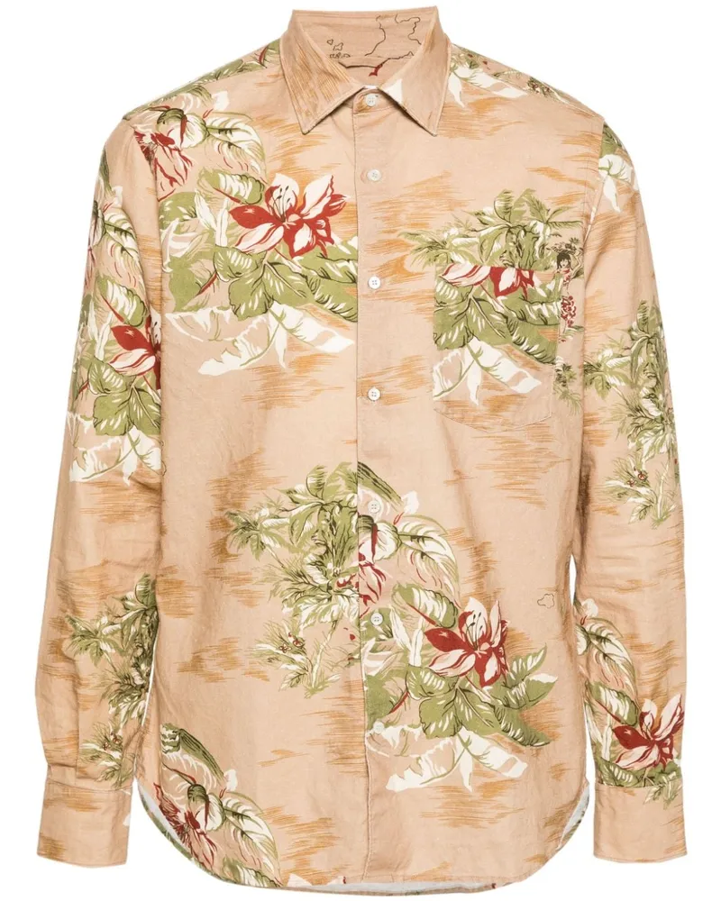 ASPESI Hemd mit Blumen-Print Nude