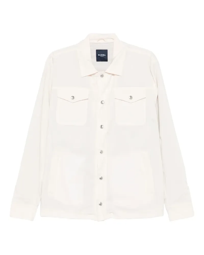 BARBA press-stud flap-pocket shirt jacket - Nude Nude
