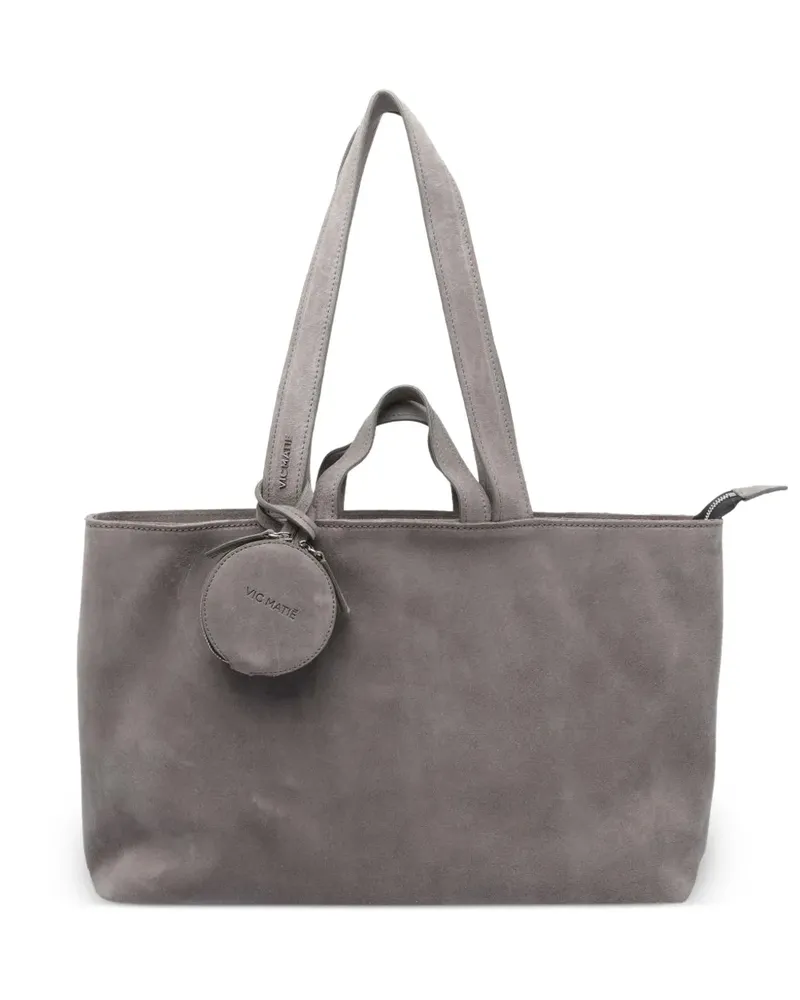 Vic Matié Wildleder-Tote Bag mit Reißverschluss - Grau Grau