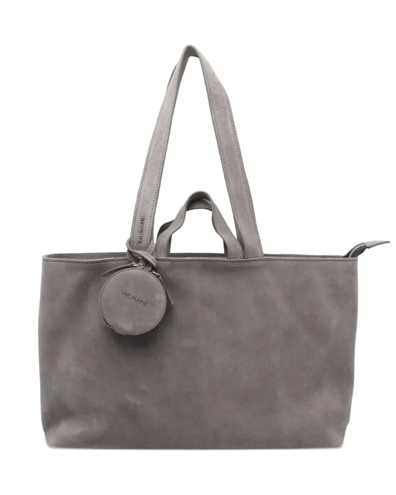 Vic Matié Wildleder-Tote Bag mit Reißverschluss - Grau Grau