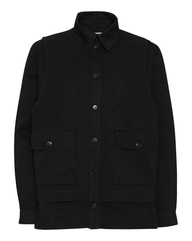 Henrik Vibskov layered-design flap-pocket shirt - Schwarz Schwarz