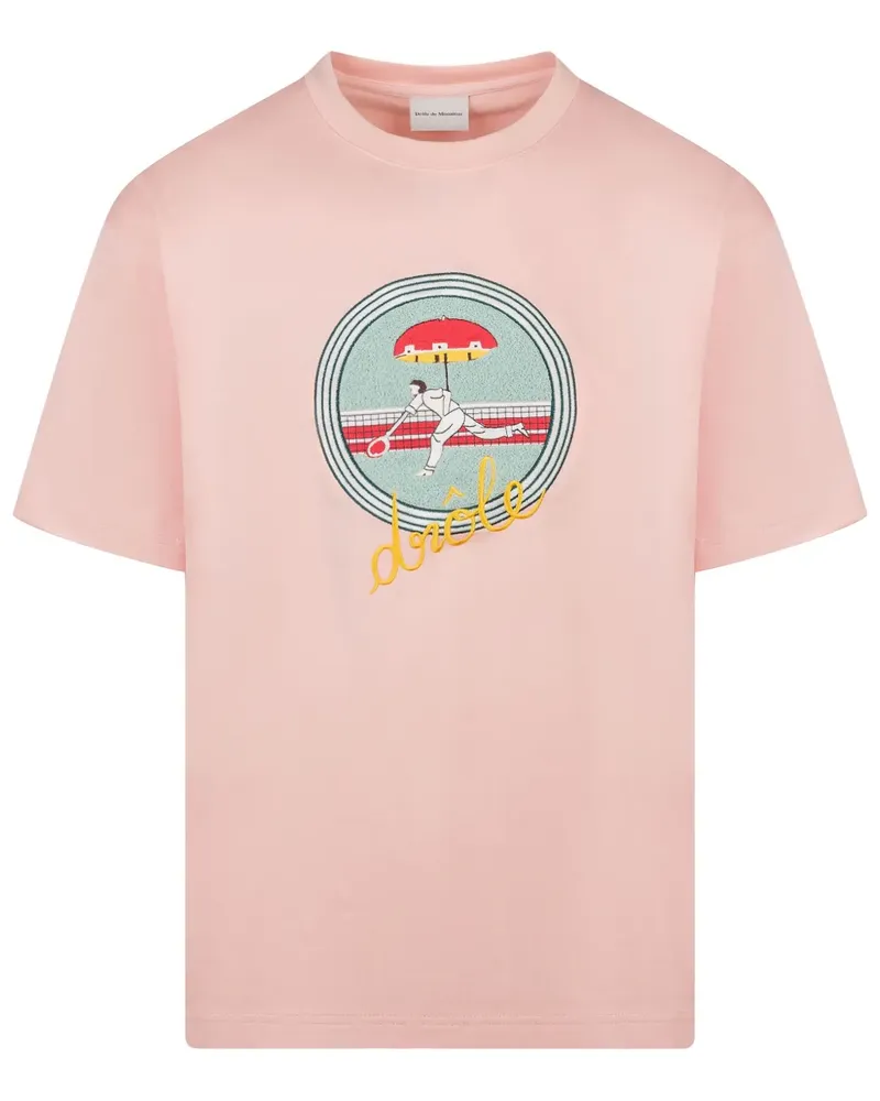 Drôle de Monsieur T-Shirt mit grafischem Print - Rosa Rosa
