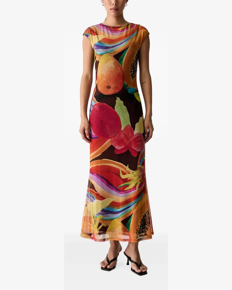 Never Fully Dressed Mesh-Kleid mit Früchte-Print - Mehrfarbig Mehrfarbig
