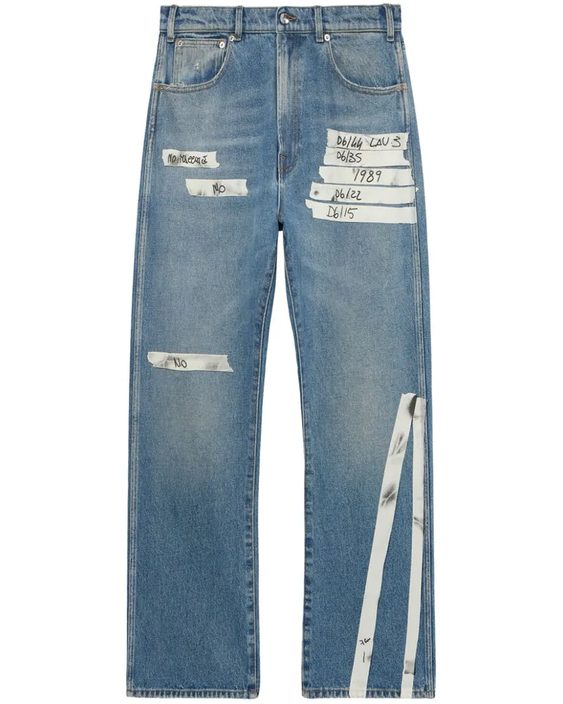 1989 STUDIO Gerade Jeans mit Tape-Print Blau