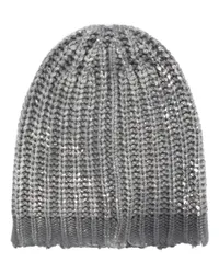 Avant Toi Beanie im Distressed-Look Blau